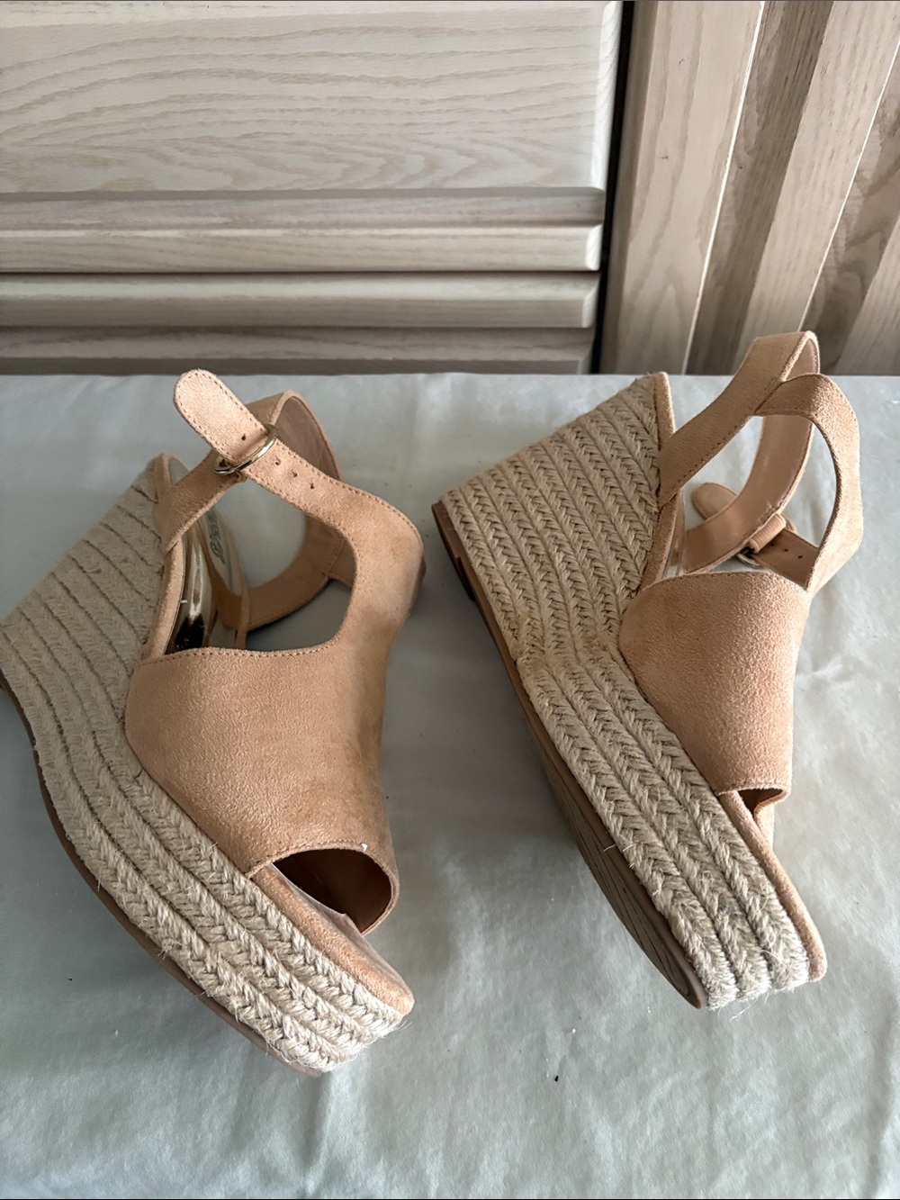 Carlos by Carlos Santana Peach Suede Cutout Slingback Sandals